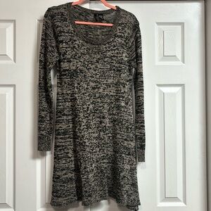 Ultra Flirt Juniors Tan and Black Sweater Dress L